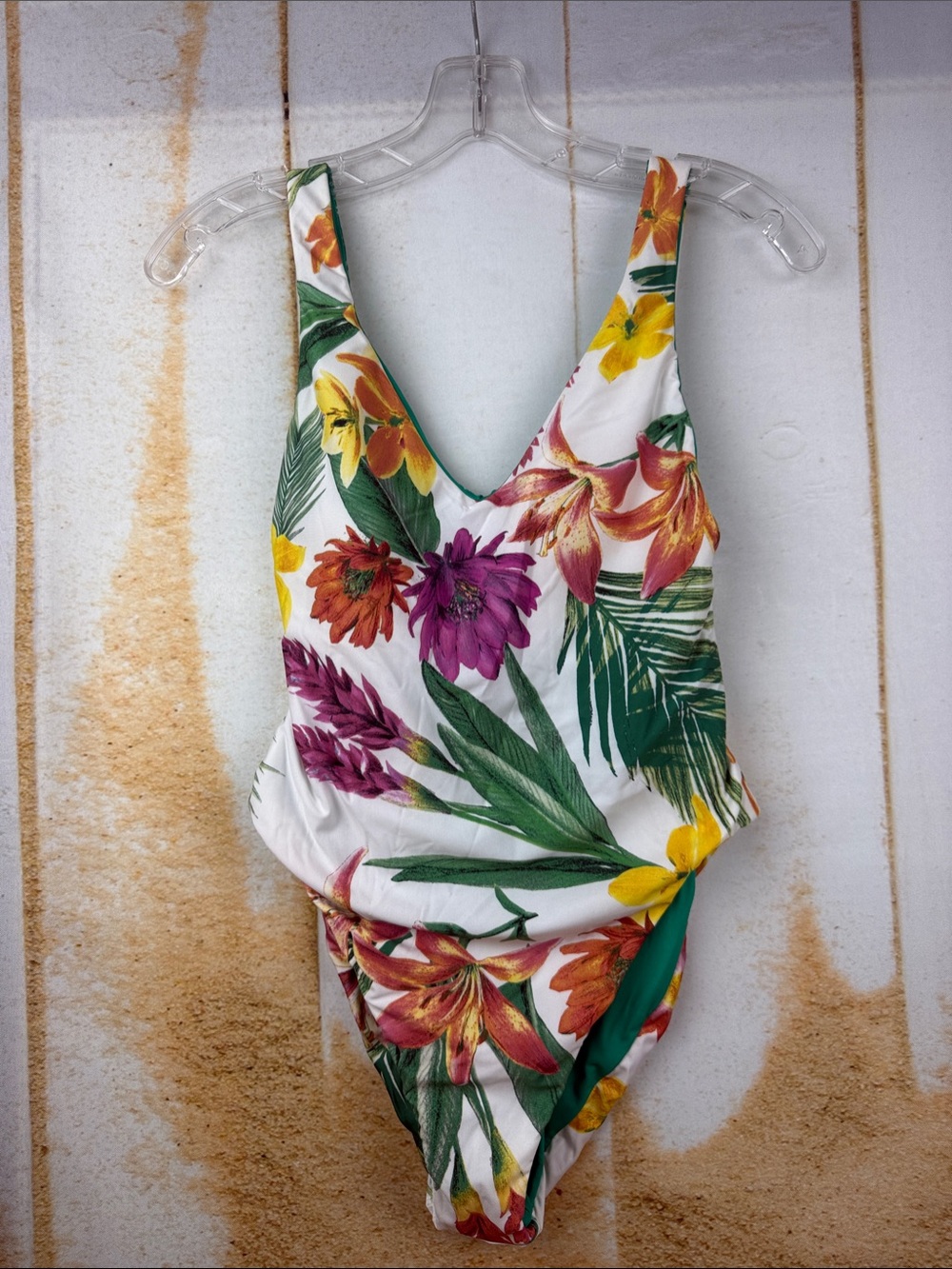 Becca by Rebecca Virtue Luscious Reversible High Leg One Piece Swimsuit tropical